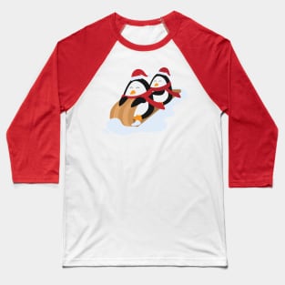 Penguins wearing santa hat Baseball T-Shirt